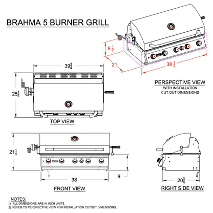 Grill Head - Brahma 38" Drop - In Grill - Hercules Inc. Shop