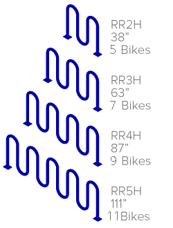 Rolling Rack - 5 - Hump: 11 Bikes - Hercules Inc. Shop